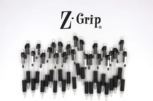 Vista 6 de Zebra Pen Z-Grip - Lápiz mecánico, tamaño de punta de 0.028 in, grafito HB #2, barril perlado transparente con agarre negro, suministros escolares