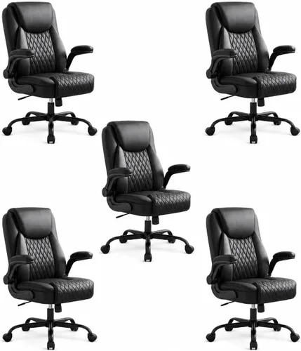 Vista 10 de GTPLAYER Black Office Desk Chair with 90° Flip-up Arm, 2 Pack