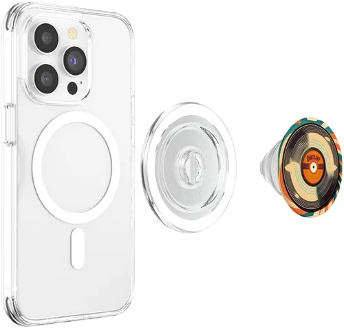 Vista 4 de Disco de vinilo LP vintage para fanáticos de la música retro, graban PopSockets MagSafe PopGrip para iPhone
