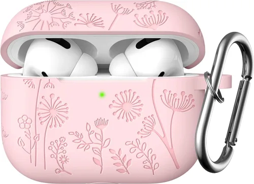 Vista 23 de Lerobo - Funda para AirPods Pro 2, funda de silicona suave con llavero para mujer