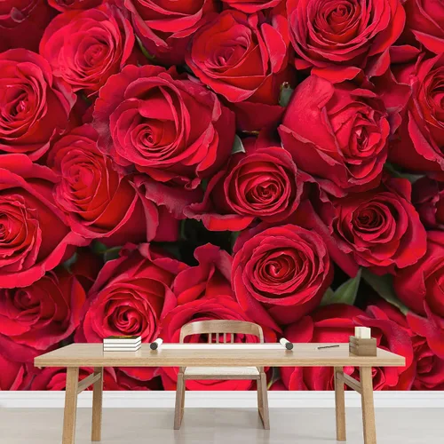 Vista 29 de wall26 Adhesivo mural removible para pared, diseño escénico de flores silvestres rosa, campo de jardín, naturaleza, fotografía, realismo
