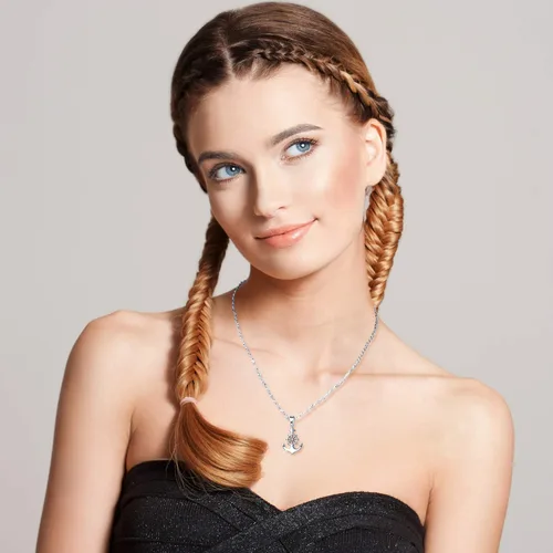 Vista 4 de Unendlich U Collar de plata de ley 925 estilo timón lariat de ancla de 18 pulgadas para mujer