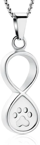 Vista 20 de Oinsi Infinity Love Joyería de Cremación de Mascotas para Cenizas de Perro/Gato Recuerdo Funerario Collar con Colgante de Urna Joyería Conmemorativa