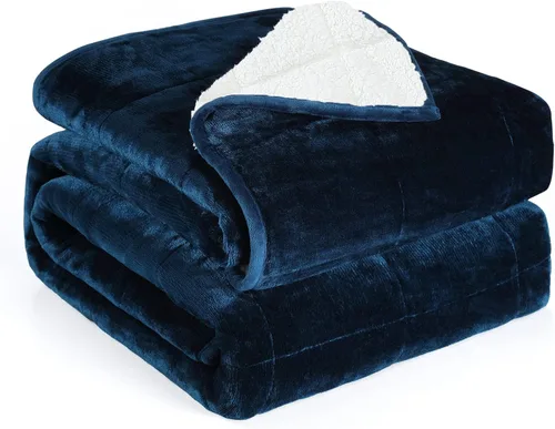 Vista 17 de Alomidds Manta con Peso para Adultos, Tamaño Twin 12 lbs Mantas con Peso, Manta Pesada con Forro Polar Suave y Brillante Reversible y Sherpa Cálido