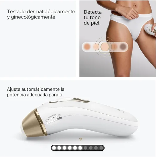 Vista 6 de Braun - Dispositivo de depilación láser de larga duración IPL para mujeres y hombres, Silk Expert Pro5 PL5157, cuerpo completo, con maquinilla