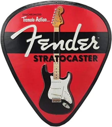 Vista 13 de Cartel de metal de guitarra Fender desde 1946 - Gran cartel de pared de guitarra Fender para sala de música o guarida del hombre