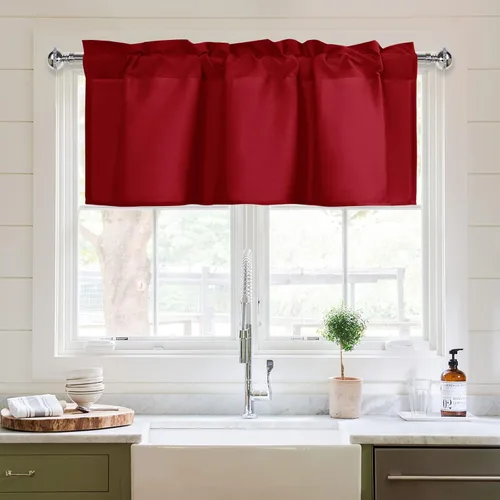 Vista 40 de XWZO Cortinas de cenefas de cocina para ventanas, sala de estar, dormitorio, baño, cubiertas superiores, estilo granja rústico, comedor, aislamiento