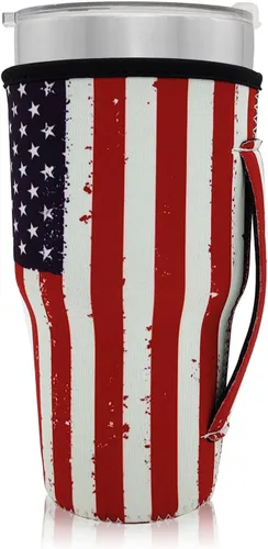 Vista 20 de Fundas Aislantes de Neopreno Portavasos con Asa para Vasos Tumbler de 20oz, Funda Reutilizable para Café Helado Para Tazas de Café de 30oz - 32oz
