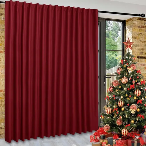 Vista 8 de DWCN Cortina opaca divisora de privacidad para puerta corrediza de patio, cortinas térmicas extra anchas con pestaña trasera y bolsillo para barra