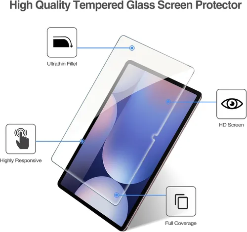 Vista 3 de ProCase 1 protector de pantalla para Galaxy Tab S10 Plus 2024/Tab S9 FE Plus/S9 Plus/S8 Plus/S7 FE/S7 Plus 12.4 pulgadas 2023, protector de película