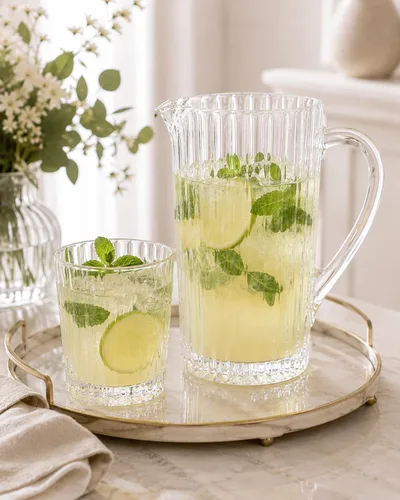 Vista 2 de RCR Timeless Crystal Glass - Jarra de cóctel de jugo de agua, 1,2 litros
