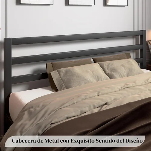 Vista 3 de LoVinson Armazón de Cama Tamaño King, Armazón de Cama Plataforma de Servicio Pesado con Base de Metal Fuerte, Almacenamiento Debajo de la Cama, Base
