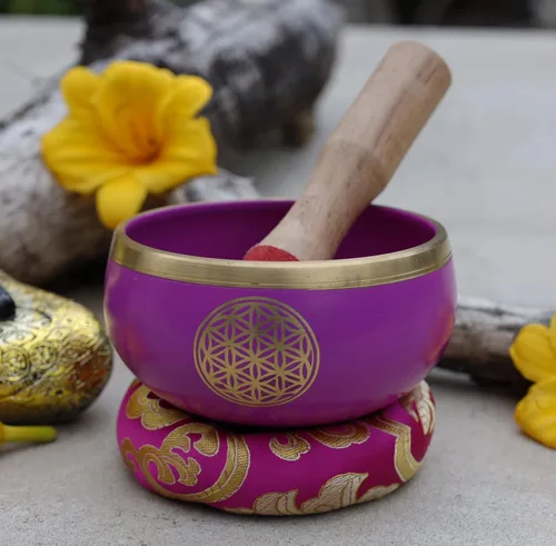 Vista 9 de Juego de cojines tibetanos con diseño de flor de la vida, para meditación, yoga, curación espiritual y atención plena, tamaño mediano (negro)