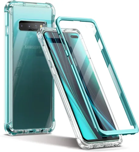 Vista 7 de SURITCH Funda transparente para Samsung Galaxy S10 Plus (solamente) de 6.4 pulgadas, [protector de pantalla integrado], protección de cuerpo