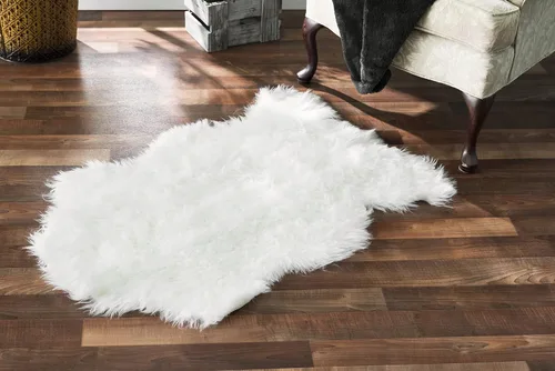 Vista 9 de Alfombra de piel sintética suave y sedosa, 2 x 4 pies, alfombra negra esponjosa fabricada en Francia, alfombra de piel de oveja, alfombra lanuda