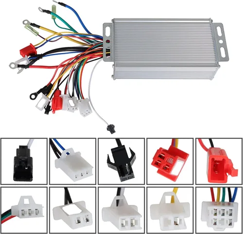 Vista 6 de Silscvtt Controlador de onda cuadrada de velocidad de motor sin escobillas 24-36V 500W Scooter Controlador DC Reemplazo para E-Bike Scooter Motor