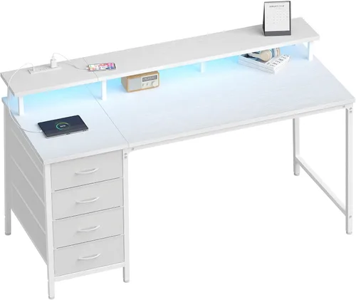 Vista 11 de DUMOS Escritorio para computadora de juegos de 40 pulgadas con cajones