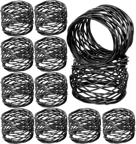 Vista 13 de Servilleteros de hierro de metal duraderos para decoración de mesa, elegante accesorio de ajuste de mesa de metal, servilletero rústico para casa