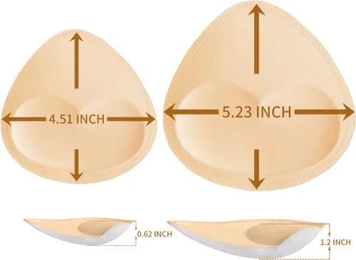 Vista 2 de TopBine Removable Bra Pads Inserts Women's Comfy Sports Cups Bra Insert for BIkini Top Swimsuit