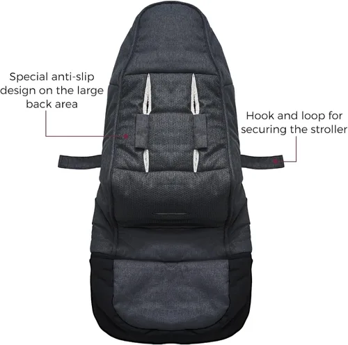 Vista 7 de Momcozy Stroller Footmuff Universal Easily Attaches to Most Strollers Ultra-Plush,Weather-Proof Stroller Sleeping Bag Deluxe Warm Stroller