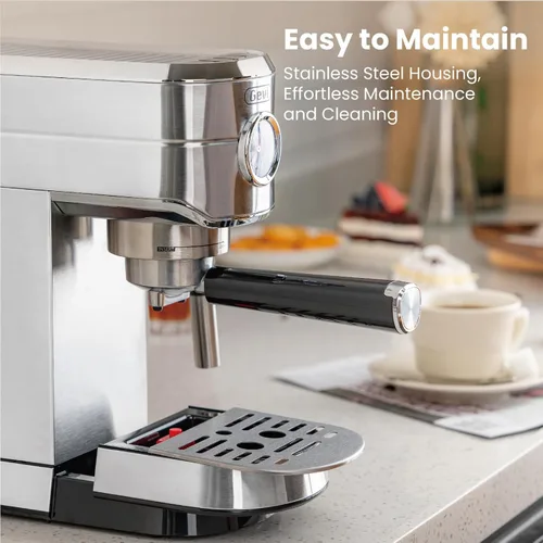 Vista 7 de Gevi Espresso Expresso Machine 20 bar con espumador automático de leche, cafetera de café espresso profesional con varita de vapor, máquina compacta