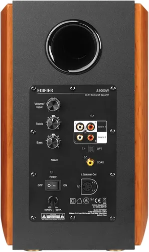 Vista 4 de Edifier S1000W WiFi Audiophile Active, bocinas de estante 2.0, 120W RMS sistema de sonido HiFi Bluetooth inalámbrico compatible con Alexa