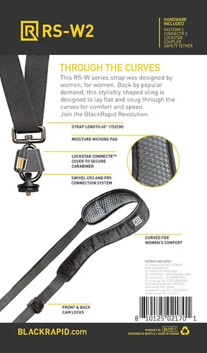 Vista 2 de BLACKRAPID Eslinga de cámara RS-W2 diseñada para fotógrafas femeninas, Negro