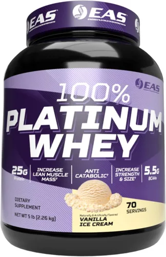 Vista 9 de EAS 100% proteína de suero de platino, helado de chocolate, 2 libras