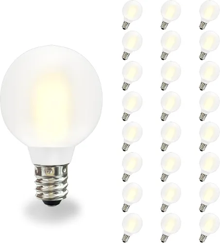Vista 11 de 25 Pack G40 Purple Orange LED Replacement Bulbs for Outdoor String Lights