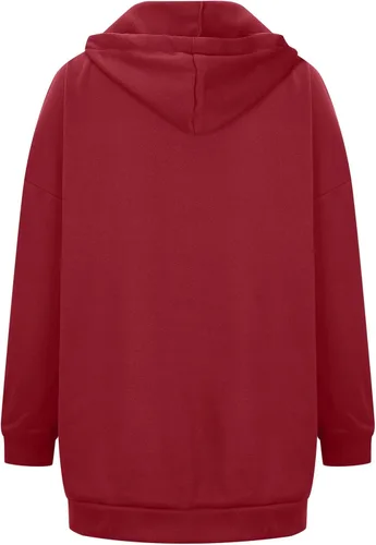 Vista 7 de Ceboyel Sudadera de gran tamaño para mujer, ajuste holgado, cremallera completa, sudaderas largas de moda, chaquetas Y2K de moda, trajes