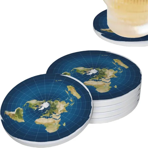 Vista 8 de Life is Better - Juego de 4 posavasos de cerámica absorbente para mesa de café, barra de madera, 4 pulgadas