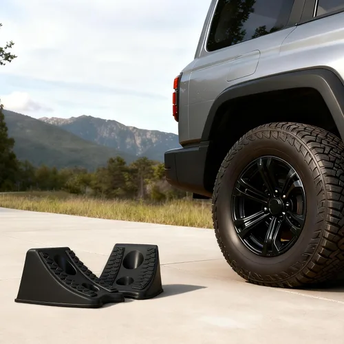 Vista 9 de TONDA Calzos de Rueda, Cuña de Rueda Resistente para Automóvil, Remolque de Viaje, RV - 8"×4.7"×4.7" - Paquete de 2, Negro