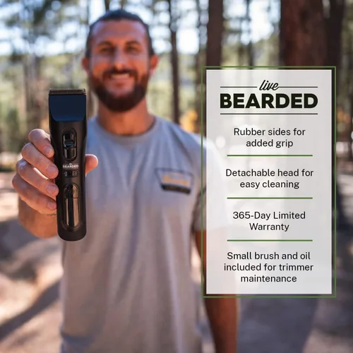 Vista 8 de Live Bearded® Recortadora de barba MT-1, recargable con tiempo