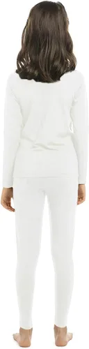Vista 4 de Conjunto de ropa interior térmica para niñas con tejido polar térmico en parte superior e inferior