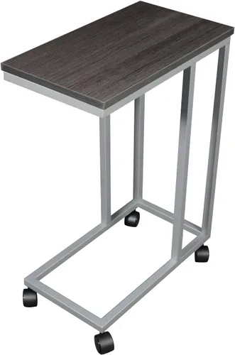 Vista 5 de CKP The Austin C - Soporte para mesa auxiliar/portátil, acabado de madera de cebra, base plateada con deslizadores ajustables Madera de cebra
