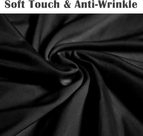 Vista 3 de Vencede 50 fundas para sillas de elastano elástico negro, fundas para sillas para bodas, protectores universales para sillas para fiestas