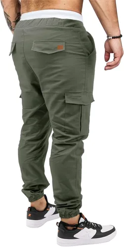 Vista 4 de OUTSON Mens Fashion Joggers Sports Pants Casual Cotton Cargo Pants Gym Sweatpants Trousers Mens Long Pant