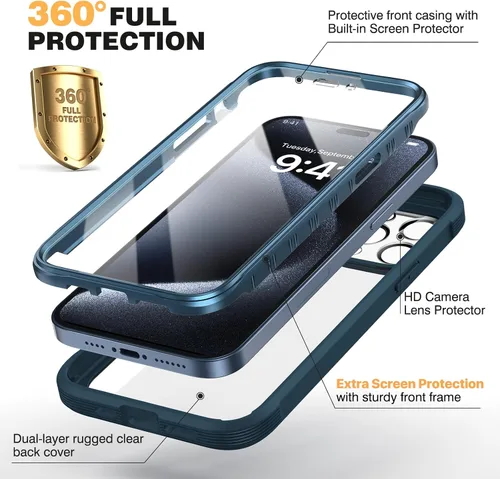 Vista 206 de DIACLARA - Funda transparente compatible con iPhone XR 6.1 pulgadas 2018