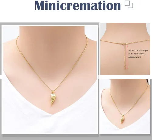 Vista 4 de Collar de urna de cremación de ala de ángel para cenizas, medallón de urna conmemorativa, colgante de cenizas, regalo de recuerdo para mujeres