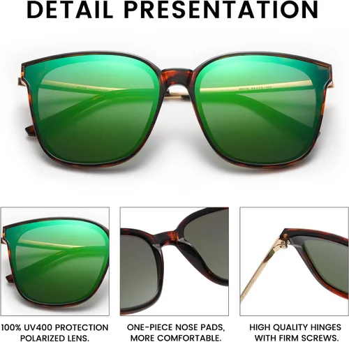 Vista 4 de Duco - Lentes de sol redondos vintage para mujeres y hombres con protección UV de moda para la playa