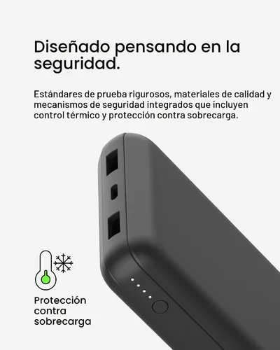 Vista 10 de Belkin Cargador Portátil, Batería Externa USB-C 20000 mAh con 2 Puertos USB-A, 15W con Cable Tipo-A a Tipo-C - iPhone 17, Air, Pro, Pro Max