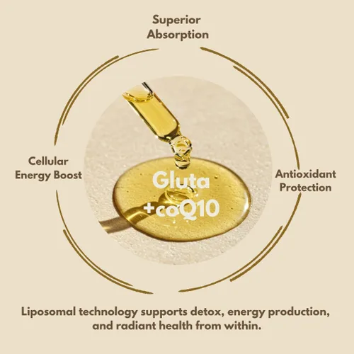 Vista 4 de xrim Gluta+CoQ10 - Glutatión liposomal con CoQ10, ácido alfa lipoico, PQQ y riboflavina Apoyo de energía antioxidante y celular - 30 porciones