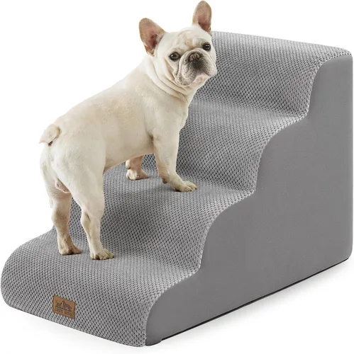 Vista 34 de COZY KISS Escaleras anchas para perros pequeños de 15.7 pulgadas de alto, escalón para mascotas para cachorros, gatos mayores, rampa curva