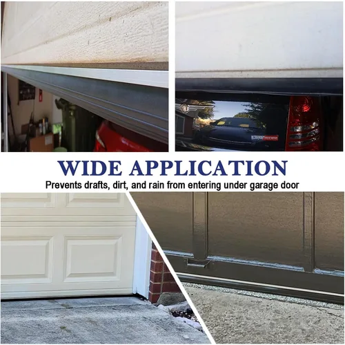 Vista 5 de Juego de sellos para puerta de garaje con forma convexa en pista de aluminio para peladura de clima (3.05m, T2-003)