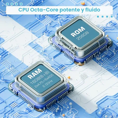 Vista 3 de Tablet Android con ranura para tarjeta SIM desbloqueada, pantalla grande de 12 pulgadas, tableta celular 4G LTE con Android 13 16GB (8+8 virtual)