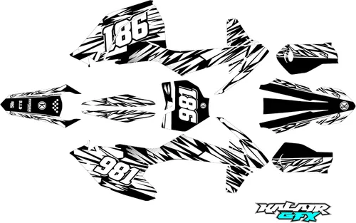 Vista 7 de Kit de gráficos para KTM Motocross 125SX, 150SX, 250SX-F, 350SX-F y 450SX-F (2016-2018) Twitch Series Magenta 16 Mil - Adhesivo para motocross sin