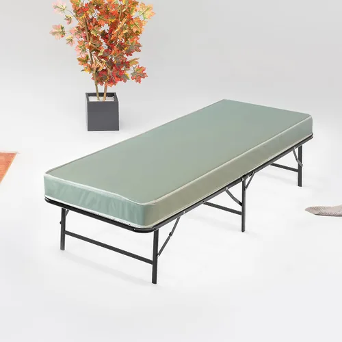 Vista 6 de Base de cama Quickbase de metal de 14 pulgadas con colchón de espuma de alta densidad de 5 pulgadas, tamaño individual, gris