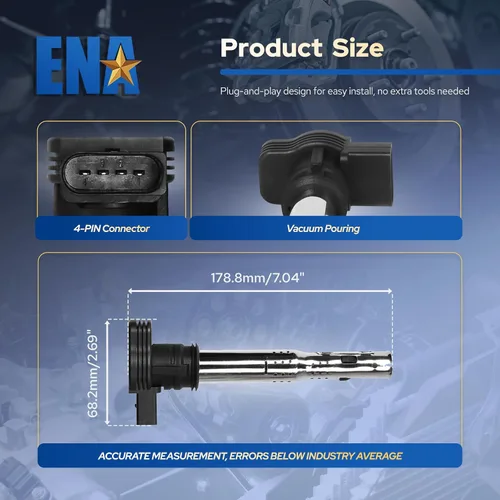 Vista 6 de ENA Juego de 5 bobinas de encendido 2005 2006 2007 2008 2009 2010 2011 2012 2013 2014 compatibles con Volkswagen VW Jetta Rabbit Beetle Passat Golf
