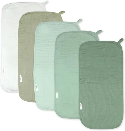 Vista 12 de HonestBaby Paños para eructos multicapa de algodón orgánico para bebés, paquete múltiple, juego de patrones, talla única de EE Paquete de 5 patrones