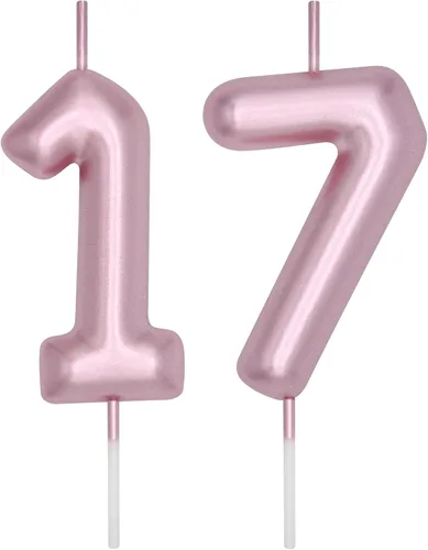 Vista 22 de DERVENTA Vela con números de 2.36 pulgadas, decoración perfecta para cumpleaños, brunch, postre, pastel, 1 pieza (número 0 rosa)